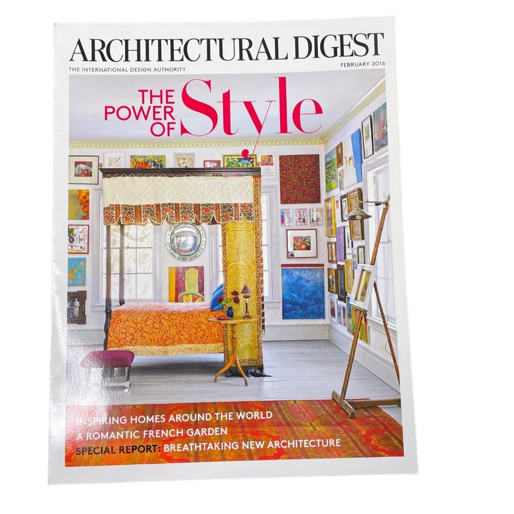 Architectural Digest Magazine u Feburary 2016  Vol 73 Issue 2 Home Interior Desi